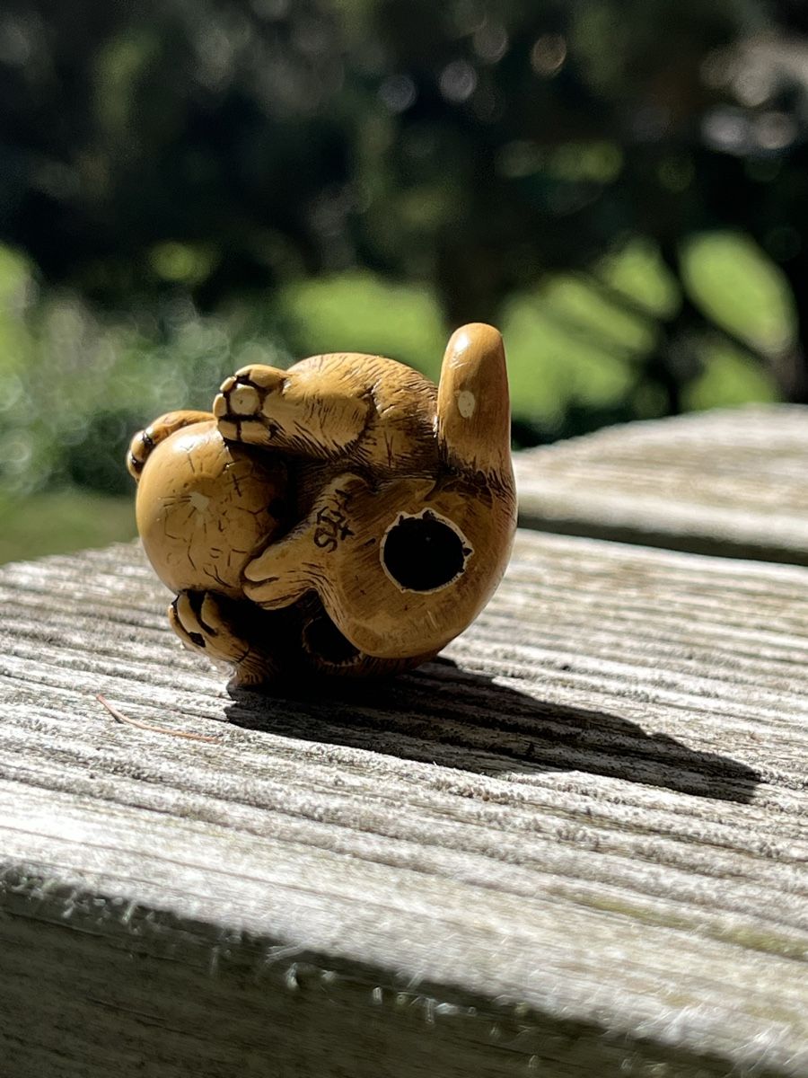 Statuette: 4 netsuke bunny, hund, ratte, welpe – Usato da Lengnau BE venduto da Meij 3