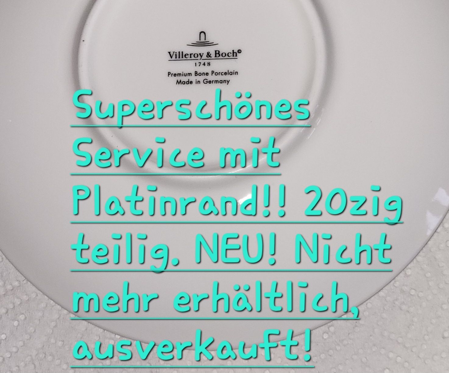 Villeroy & Boch Set di piatti: Villeroy & Boch Geschirrset mit Platin Rand – Nuovo e nell'imballaggio originale da Riehen venduto da roma25SA
