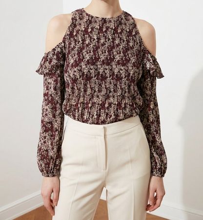 chices Business Shirt Blusenshirt Gr. M ZARA Blumen Hippie