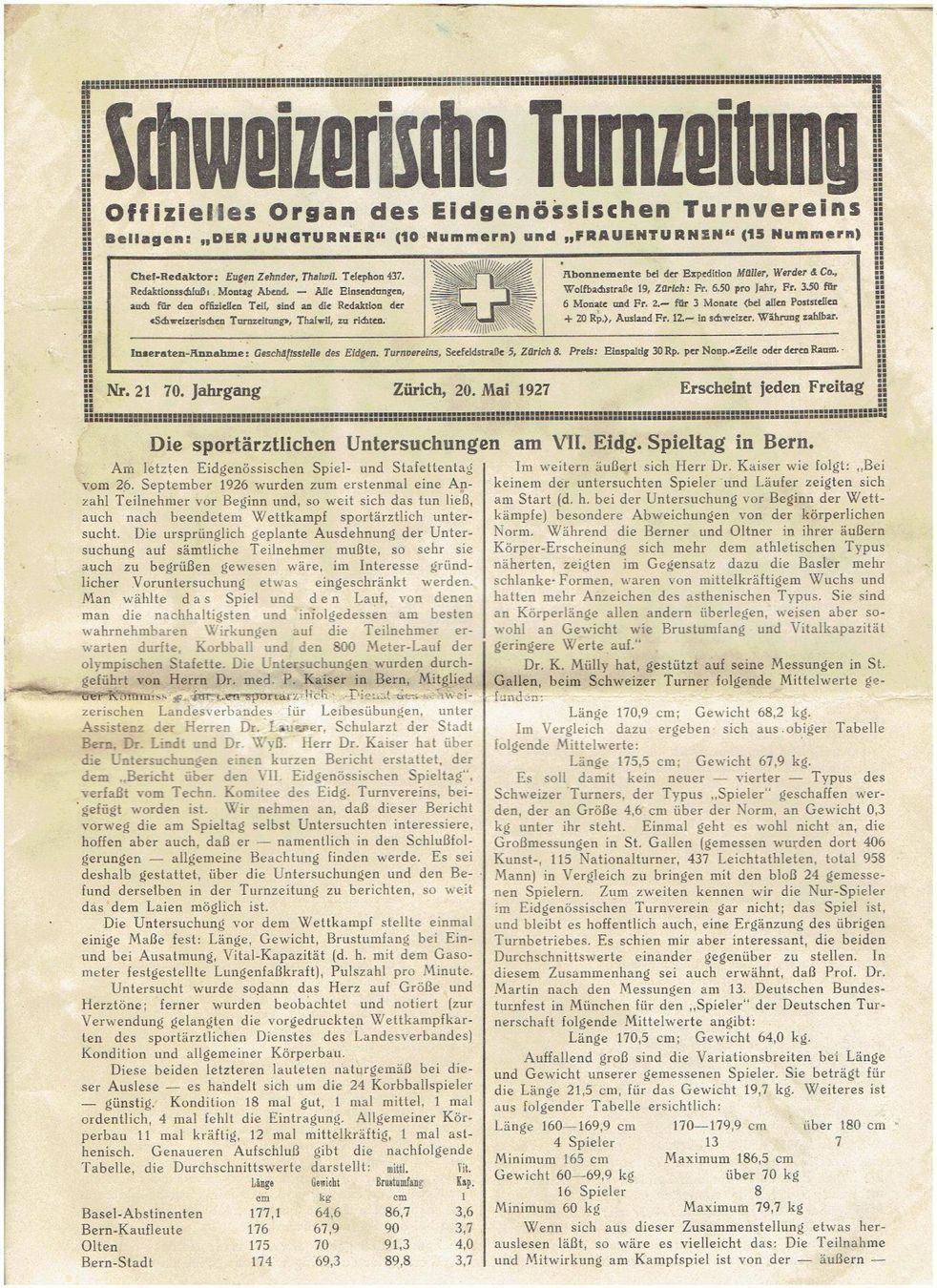 Revues & Magazines: Schweizerische Turnerzeitung 1927 – D'occasion à Flims - Dorf par Stagediver