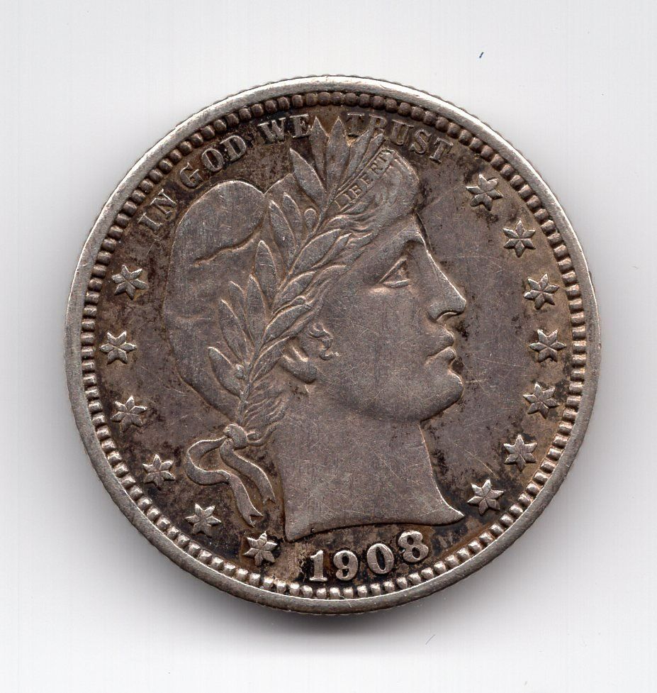 Tutti le monete: (223) USA, 1/4 Dollar, 1908 top, – Usato da Rüthi (Rheintal) venduto da erdnuessli1 1