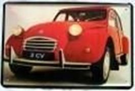 Blechschild-CITROEN 2 CV ROT