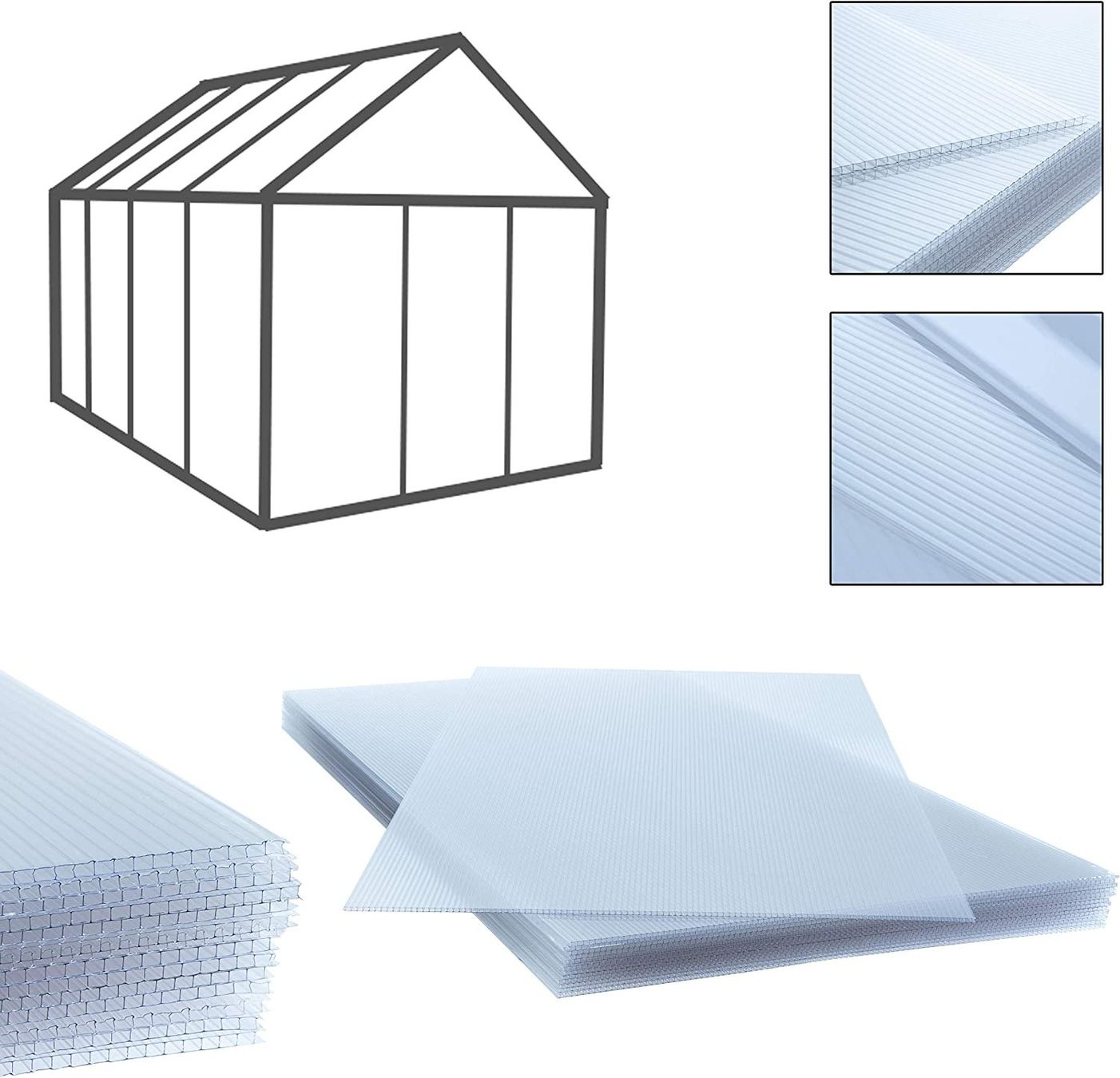 Casette da giardino & serre: 14x Polycarbonat Stegplatten 60,5 x 121 – Nuovo e nell'imballaggio originale da Bottighofen venduto da zaap
