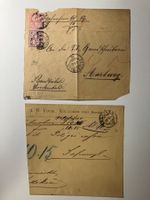 Ziffer-Ausgabe 1882, auf Briefstück, Kat. 54+55+57, KP 725.-