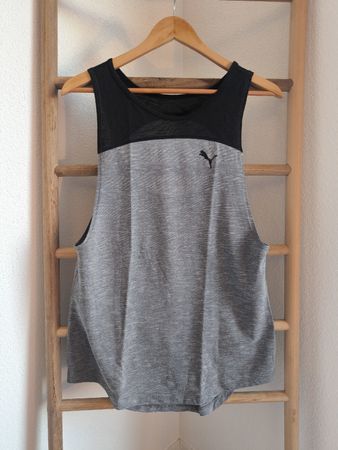Puma Tank Top, Gr. M, grau/schwarz