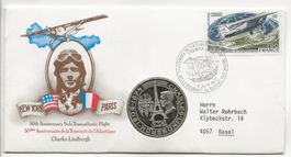 Numisbrief Silber Medaille 35 Gramm 999/1000 Flug New York
