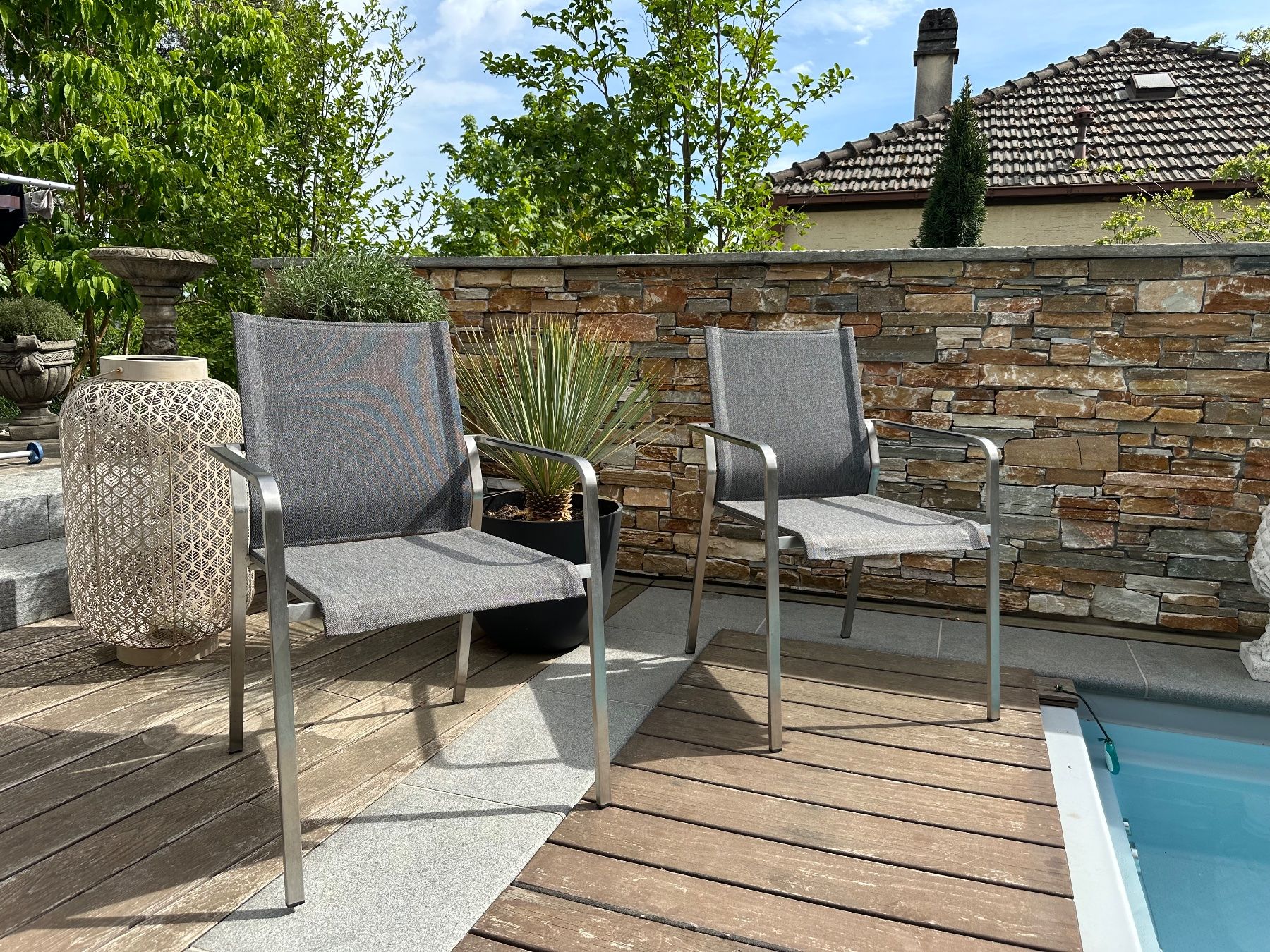 Sedie: Denova Gartenstühle aus Edelstahl – Usato da Schaffhausen venduto da Zermatt40 1