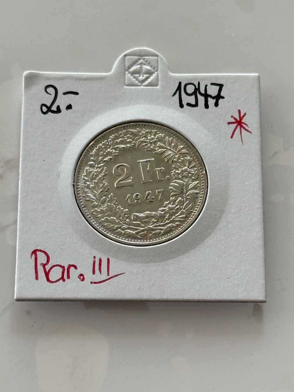 Tutti le monete: 2 Franken 1947  Rar – Usato da Wallisellen venduto da SWISS_SILVER1