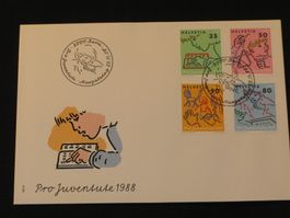 Pro Juventute FDC 1988 Nr. 307 - 310 Das Schulkind