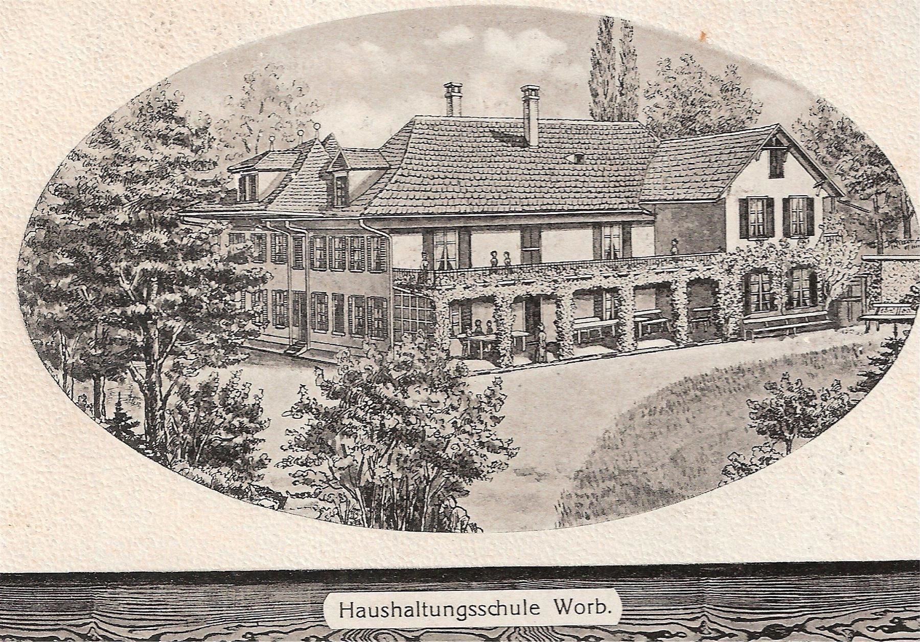 Cartoline postali: 27.5.1912 Ovalbild Worb Haushaltschule – Usato da Zürich venduto da Hagliweg 1
