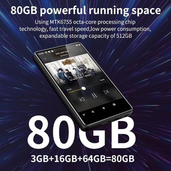 Lettore multimediale portatile: 80GB MP3-Player Android Bluetooth 4"Touchscreen Lautsprecher – Nuovo e nell'imballaggio originale da Genève venduto da Top-Trend 6