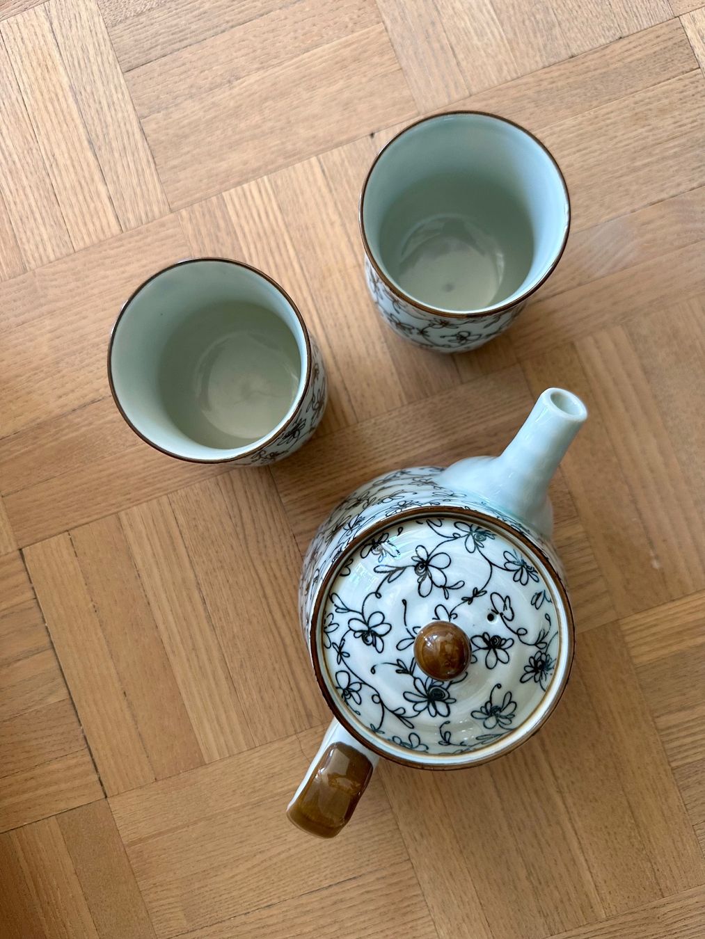 Teiere: Tee Set, Teekanne, Tea Pot, 2 Tassen - Muster Blau – Usato da Zürich venduto da Robinejoya 6