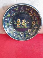 Handbemalter Zierteller, Wandteller mit Vogelmotiv, 37cm