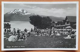 Weggis -  Strandbad mit Pilatus 1931