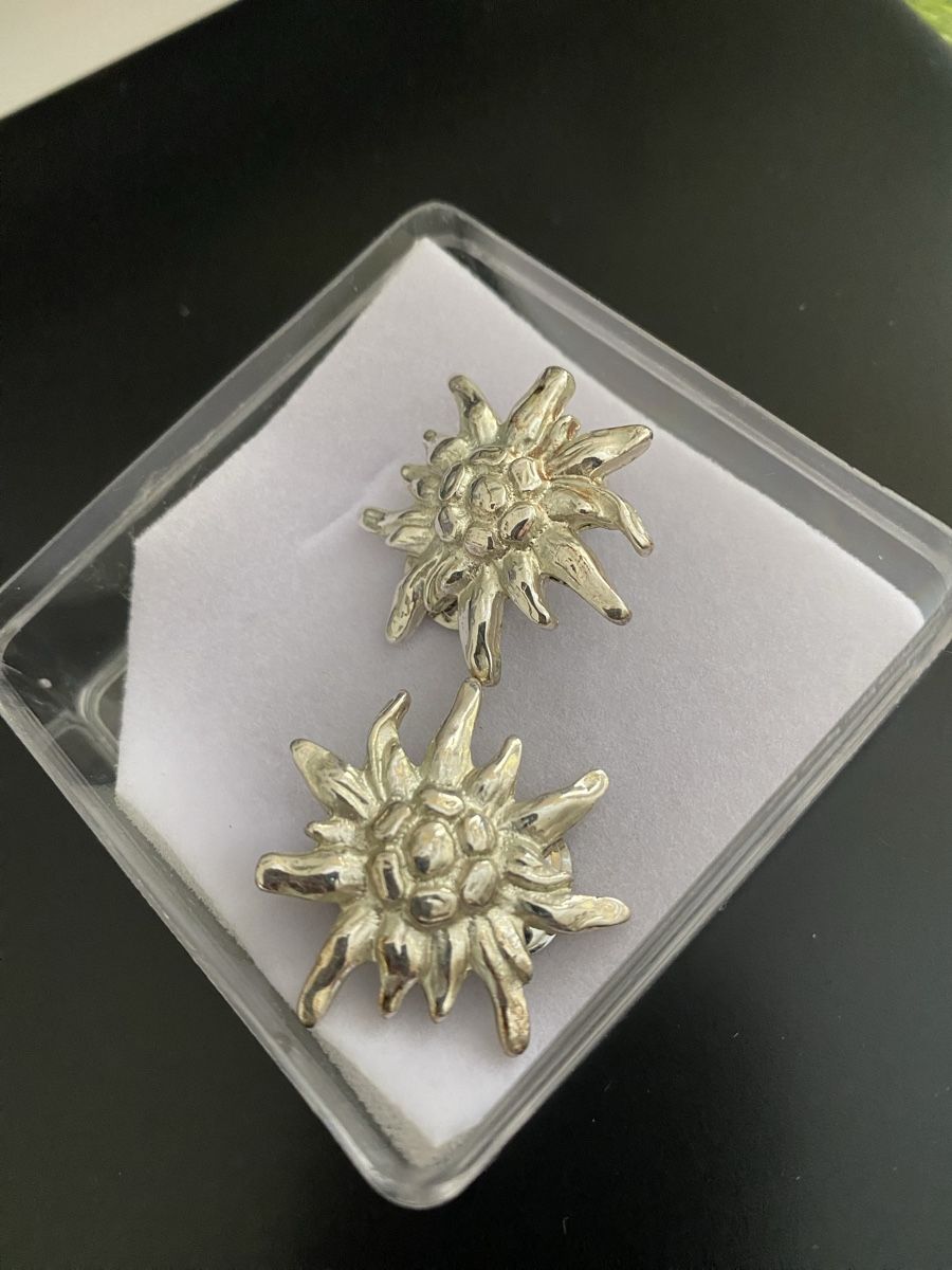 Edelweiss Orecchini pendenti & Orecchini a lobo: Silber Clips Ohr Edelweiss ca 2 cm – Usato da Schönenberg ZH venduto da Pfupfli1