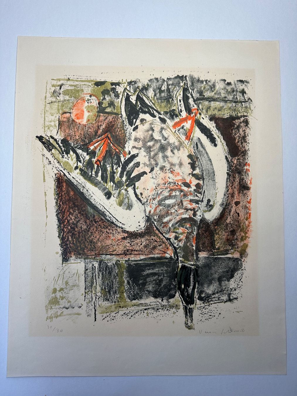 Grafica & Litografie: Farblithografie Schweizer Künstlers  Henri Schmid – Usato da arlesheim venduto da Art.en1