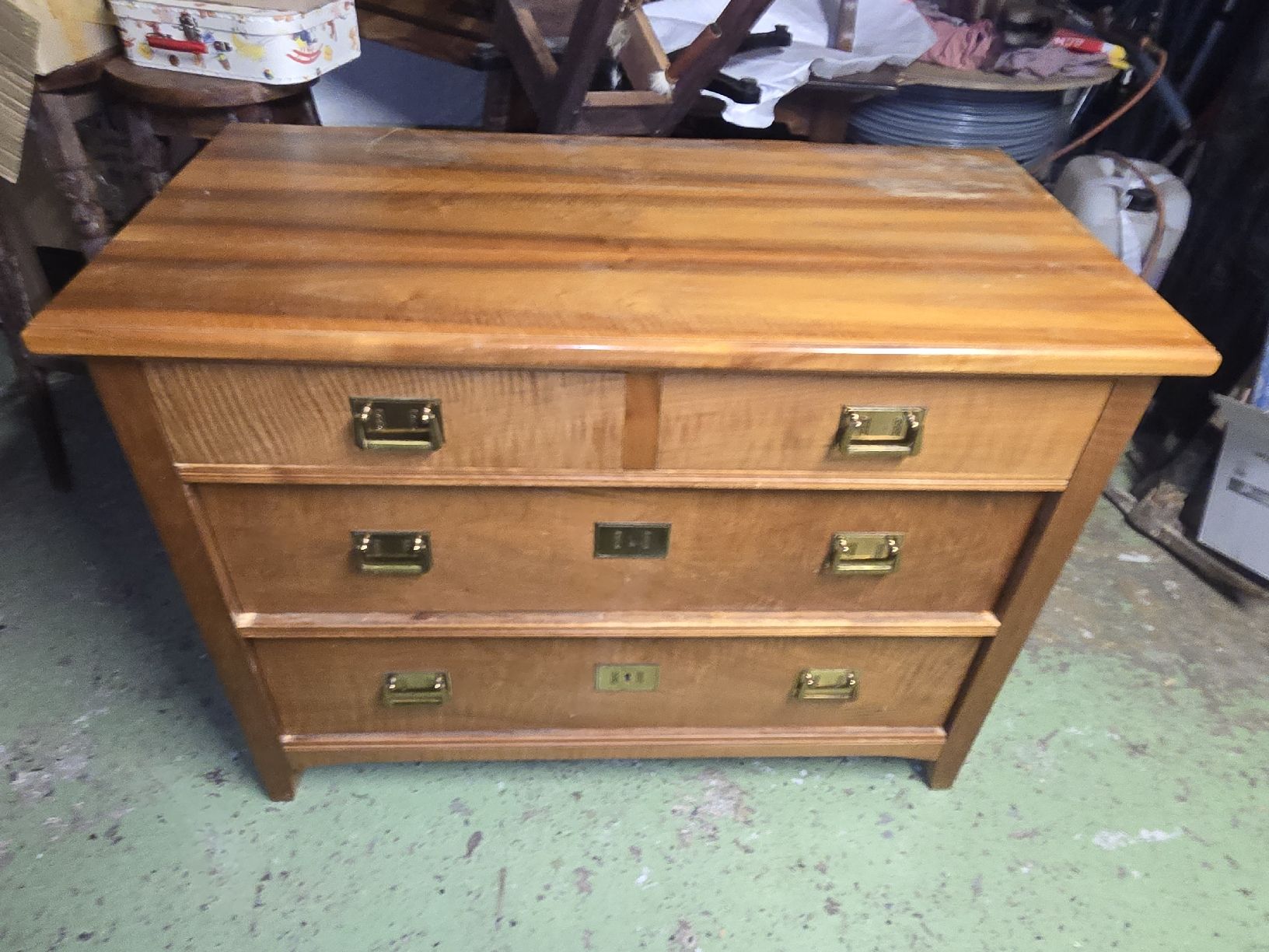 Cassettiere: Antike Kommode Holz mit 3 Schubladen 110x57x80cm   – Usato da Rorschach venduto da TimelessTrading