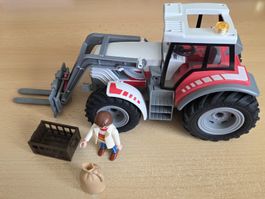 Tracteur Playmobil chargeur frontal + personnage accessoire 