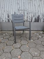 Gartenstuhl Alu anthrazit, stapelbar, Textilene gepolstert