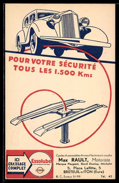 Cartoline postali: Breteuil-s-Iton /Eure, Max Rault Motoris – Usato da Berlin venduto da bartko-reher