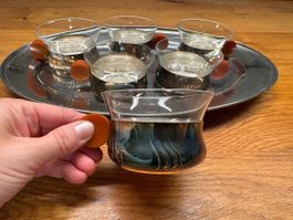 Art Deco Design Teetassen versilbert