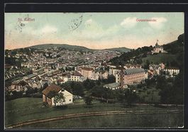 AK St. Gallen, Gesamtansicht mit Hotel