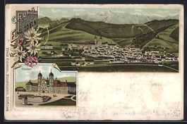 Litho Einsiedeln, Totalansicht mit Klost