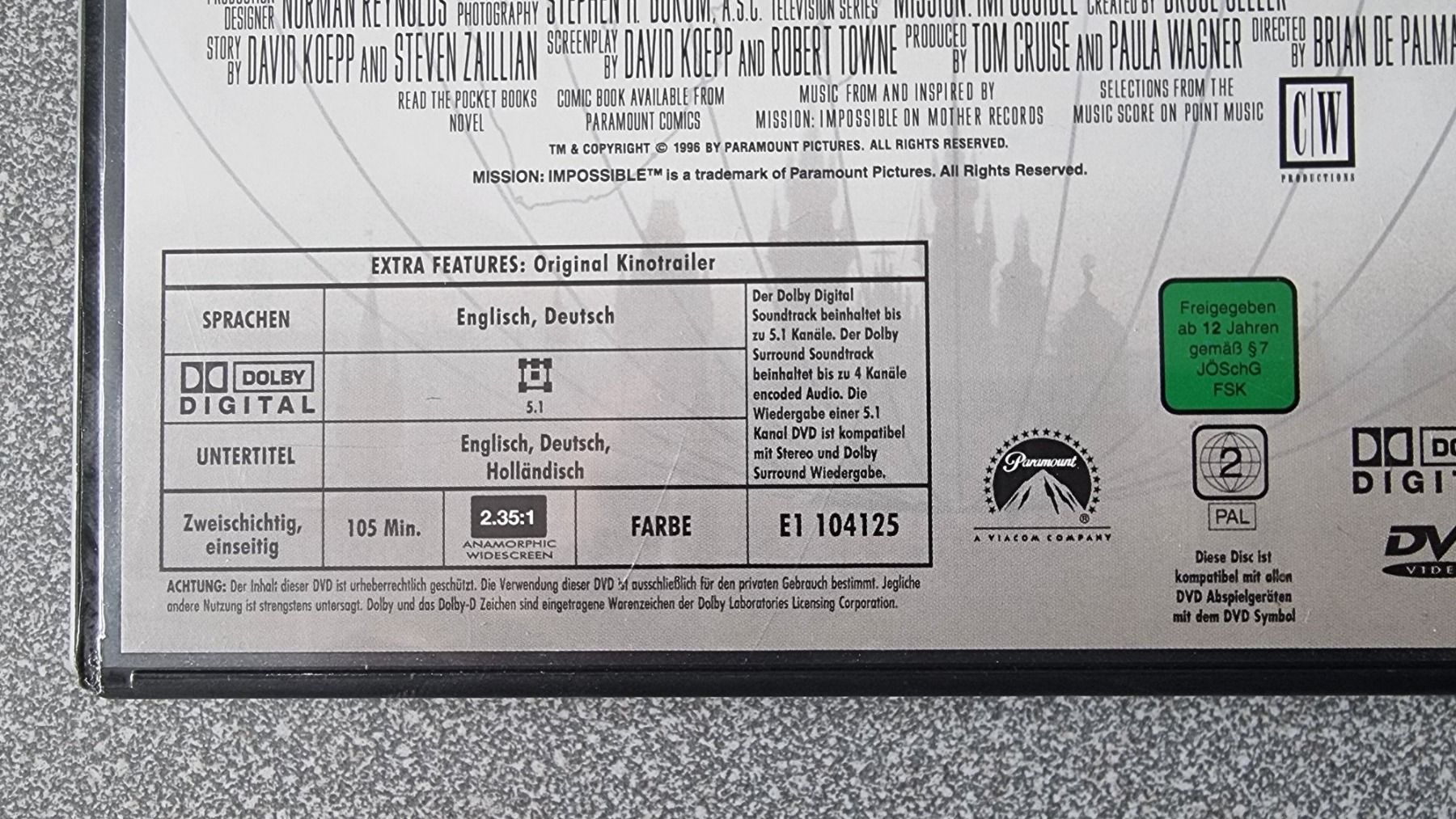 Tous les DVDs: DVD Mission Impossible 1 & 2 / Tom Cruise – D'occasion à Oetwil am See par fineli2 1