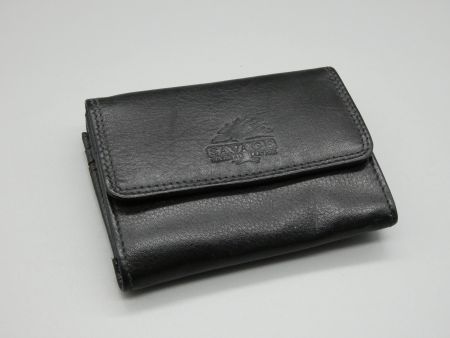 Portemonnaie/Geldbeutel, Vera Pelle/Italy, Leder/schwarz/NEU