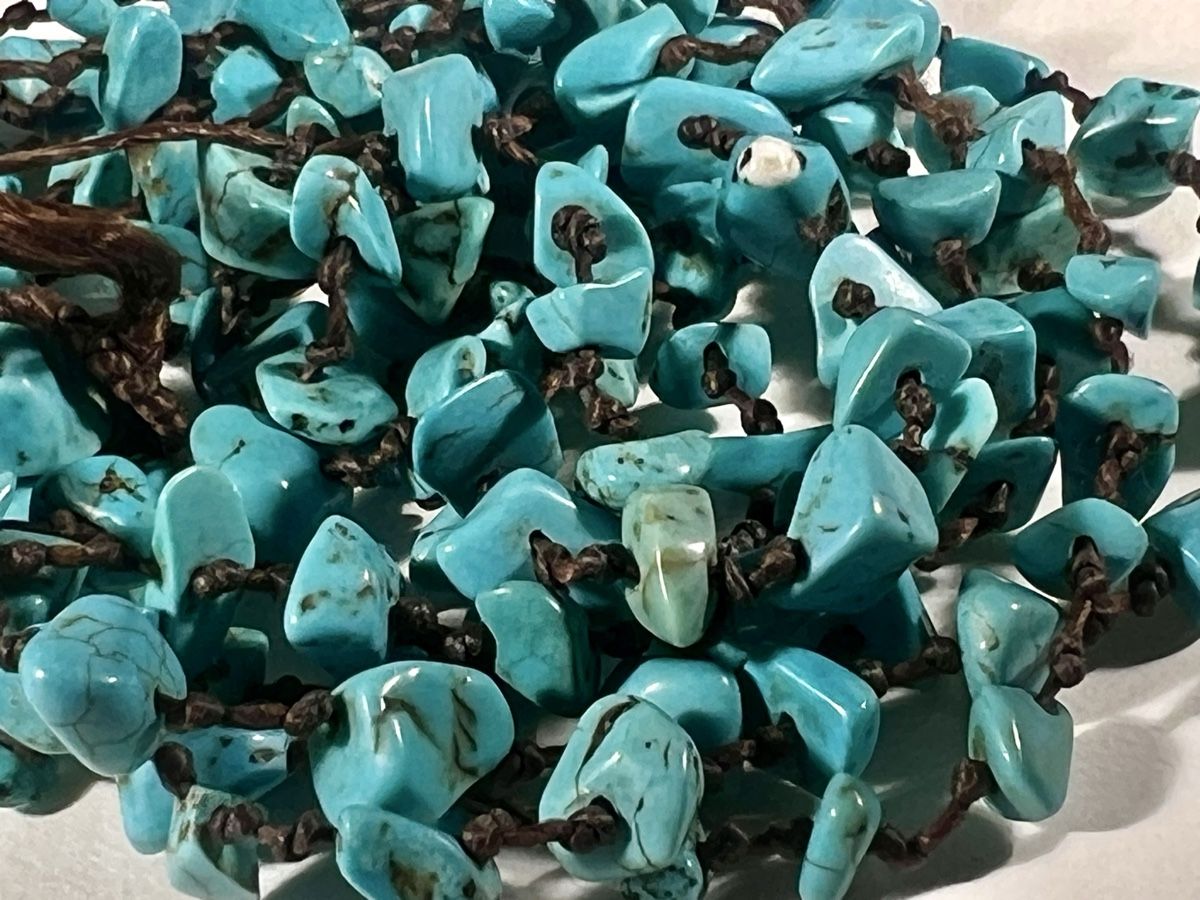 Ketten: Collier vintage 70s 4 rangs chips turquoises – Gebraucht aus Genève von DELIRBEADS 8