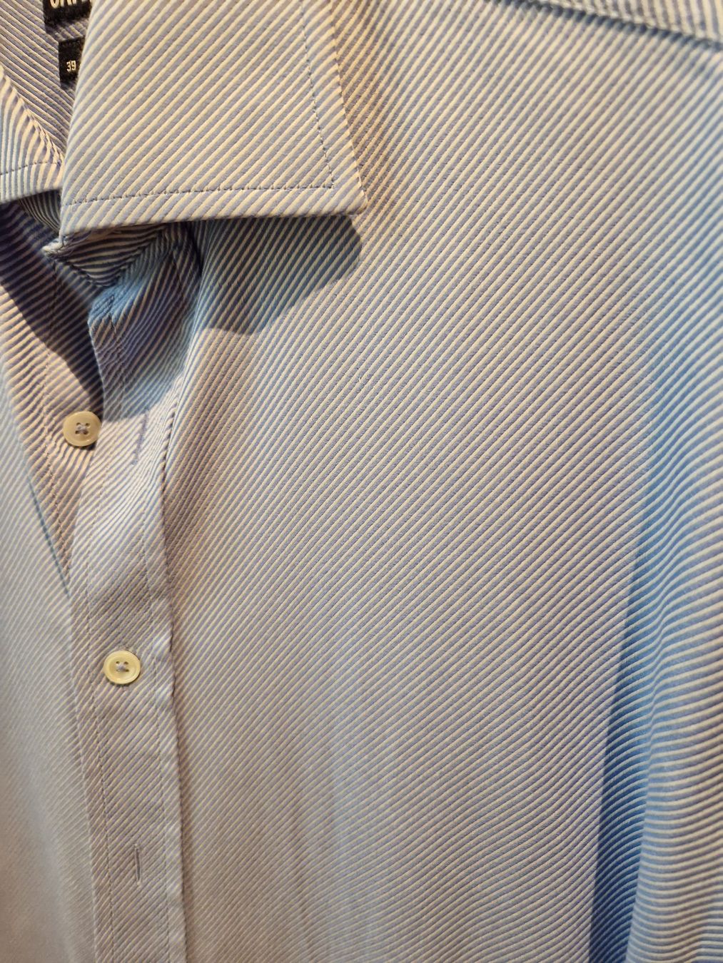 Camicie: Chemise Café Coton twill bleu – Usato da Genève venduto da Chris044 1