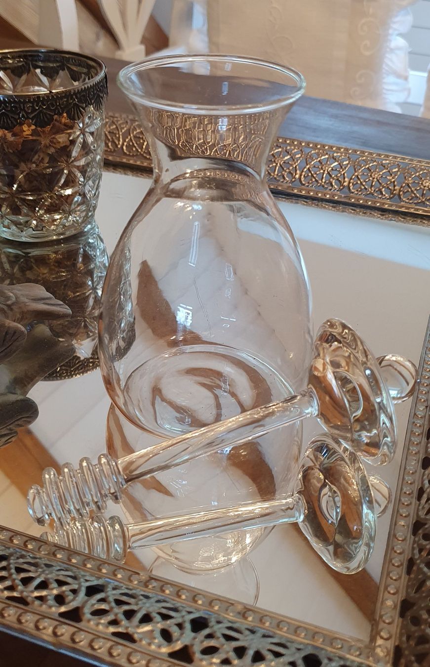 Gläser: Honigtopf Glas mit Löffel Glasdeckel neu ungebraucht – Gebraucht aus Hittnau von Gamoe 1