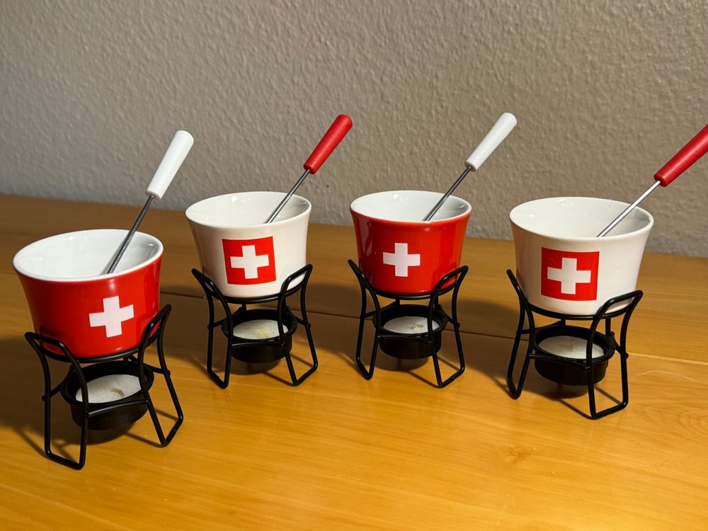 Schokoladenfondue-Töpfchen mit Schweizerkreuz | Kaufen auf Ricardo
