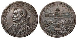 Rom, Julius II, Bronzemedaille Rocca Giulia Civitavecchia