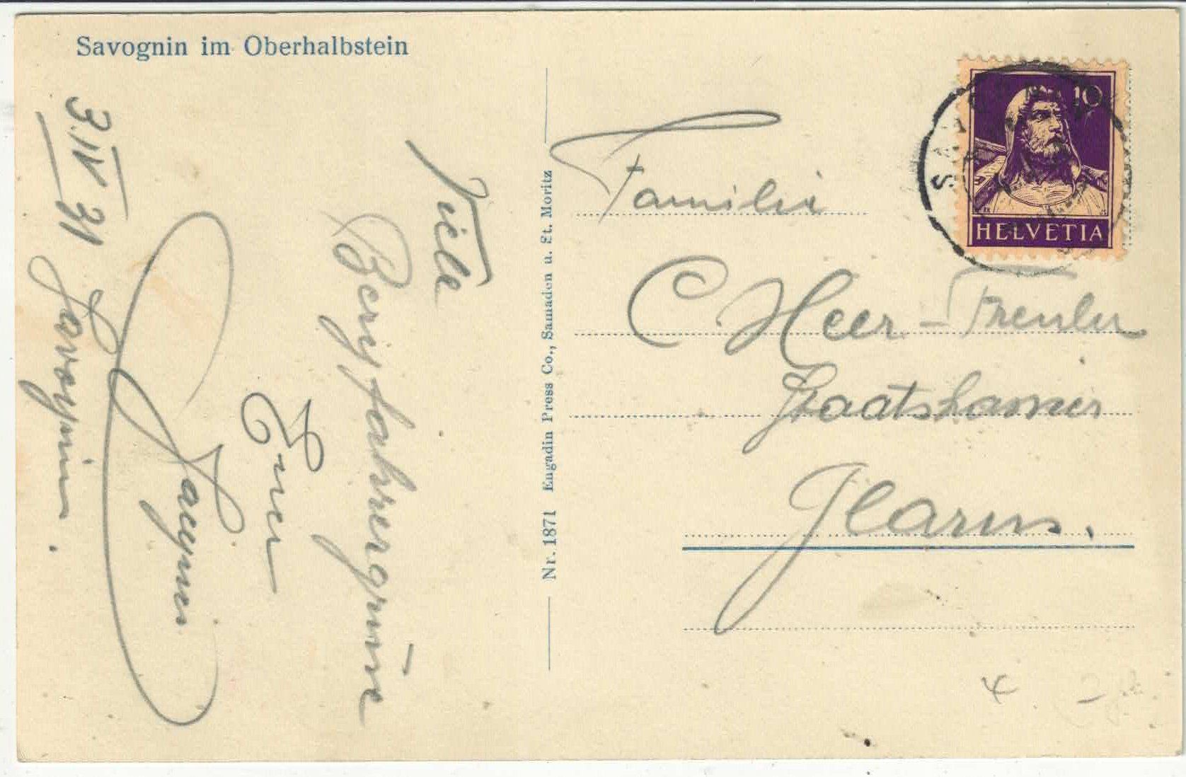 Cartes postales: Savognin im Winter – D'occasion à Ettingen par Kartenplanet 1