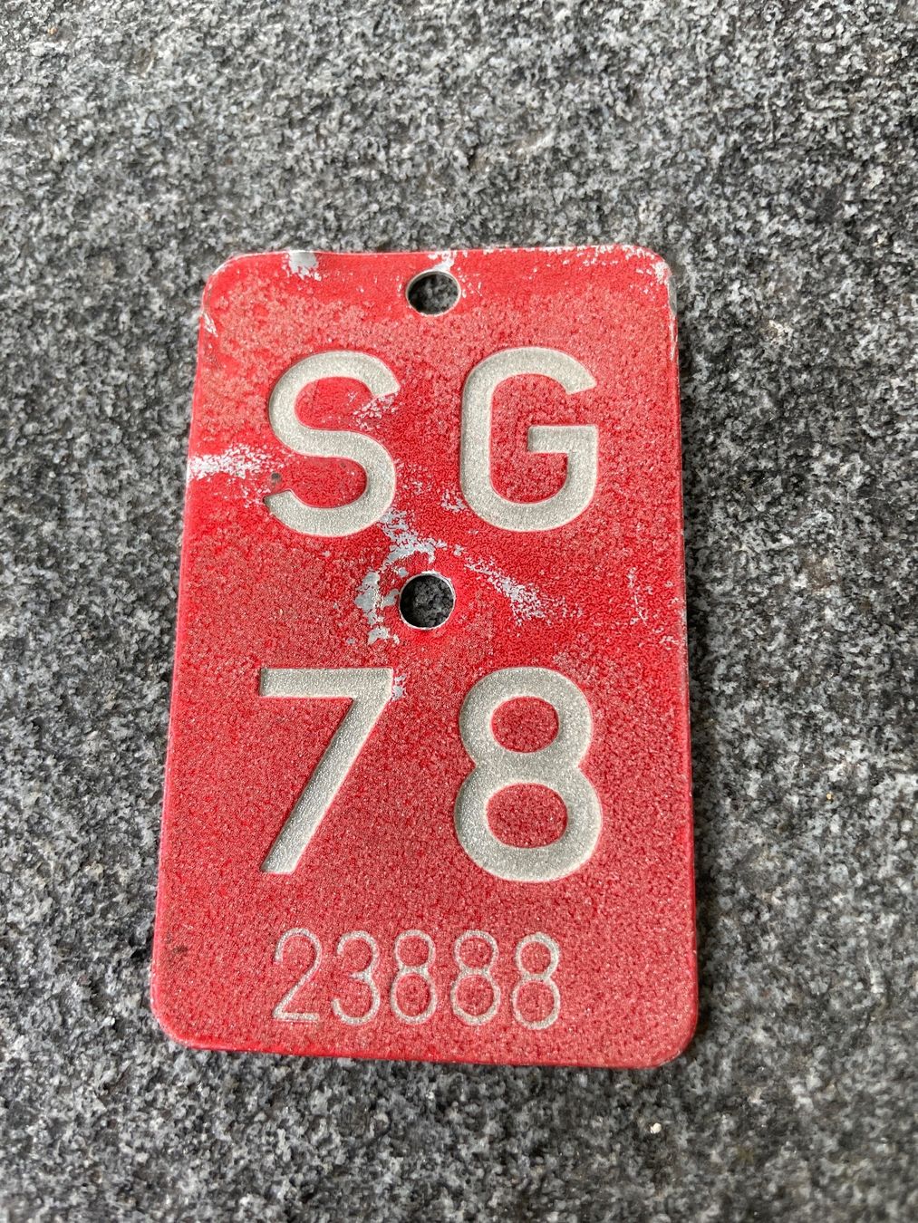Ecriteaux: Velonummer SG 78 – D'occasion à Winterthur par cheerio97
