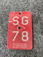 Velonummer SG 78
