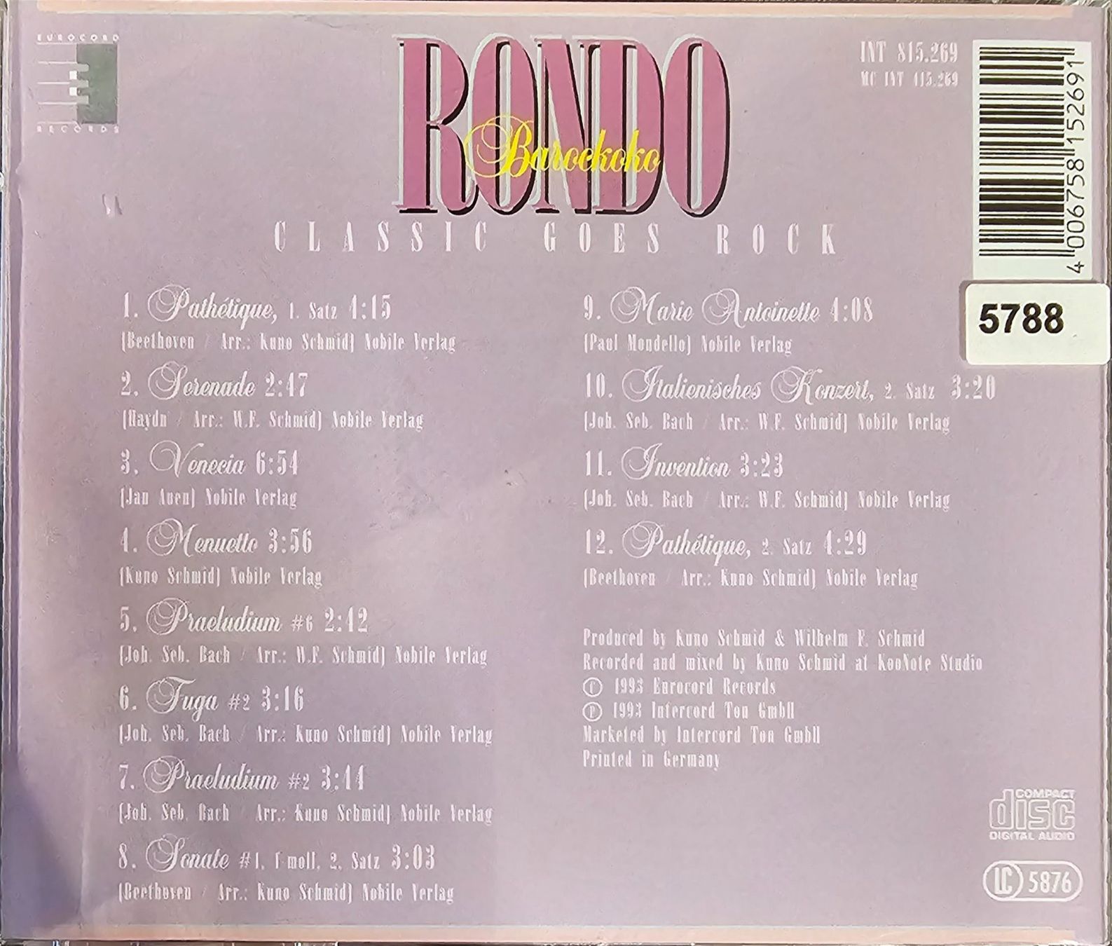 CD: Rondo Barockoko - Classic Goes Rock – Usato da Wahlen b. Laufen venduto da Cg10 1