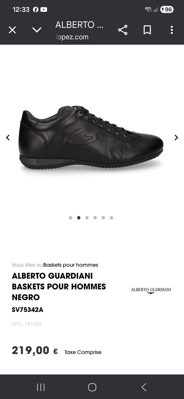 Scarpe da uomo: Alberto Guardiani Baskets Sport, Cuir Noir, Taille 41 – Usato da Chevenez venduto da Pippomy 9