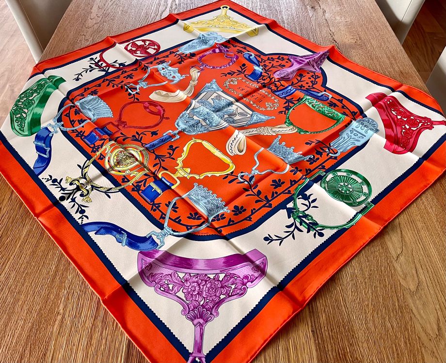 Carré Hermès 90cm En Soie – Foulard Occasion Multicolore Pour Femme