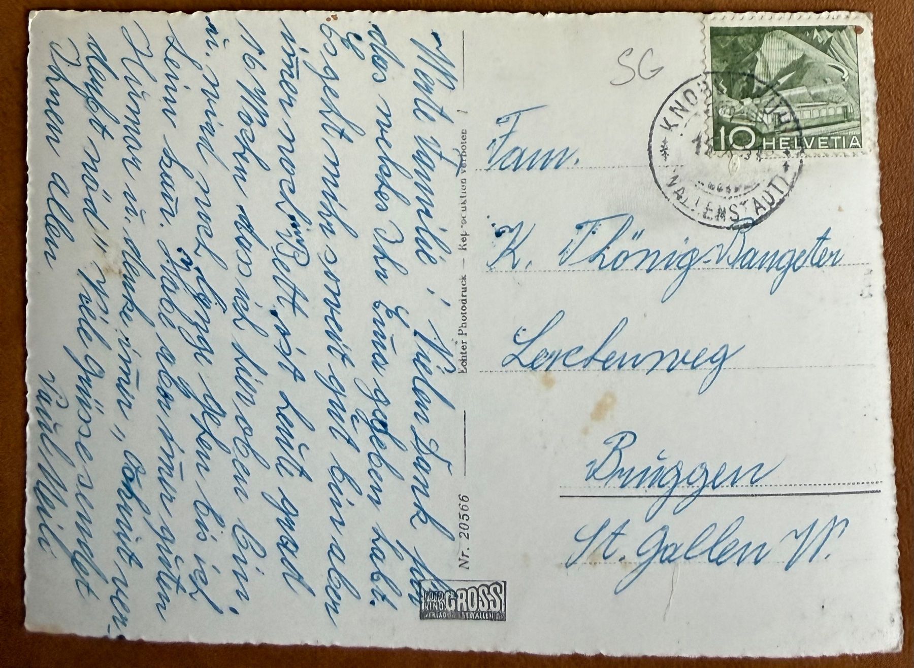 Cartoline postali: Wallenstadtberg - Sanatorium 1953 – Usato da Lutry venduto da Ediego 1