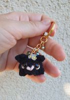 Amigurumi Schlüsselanhänger mit Katze Schwarz neu