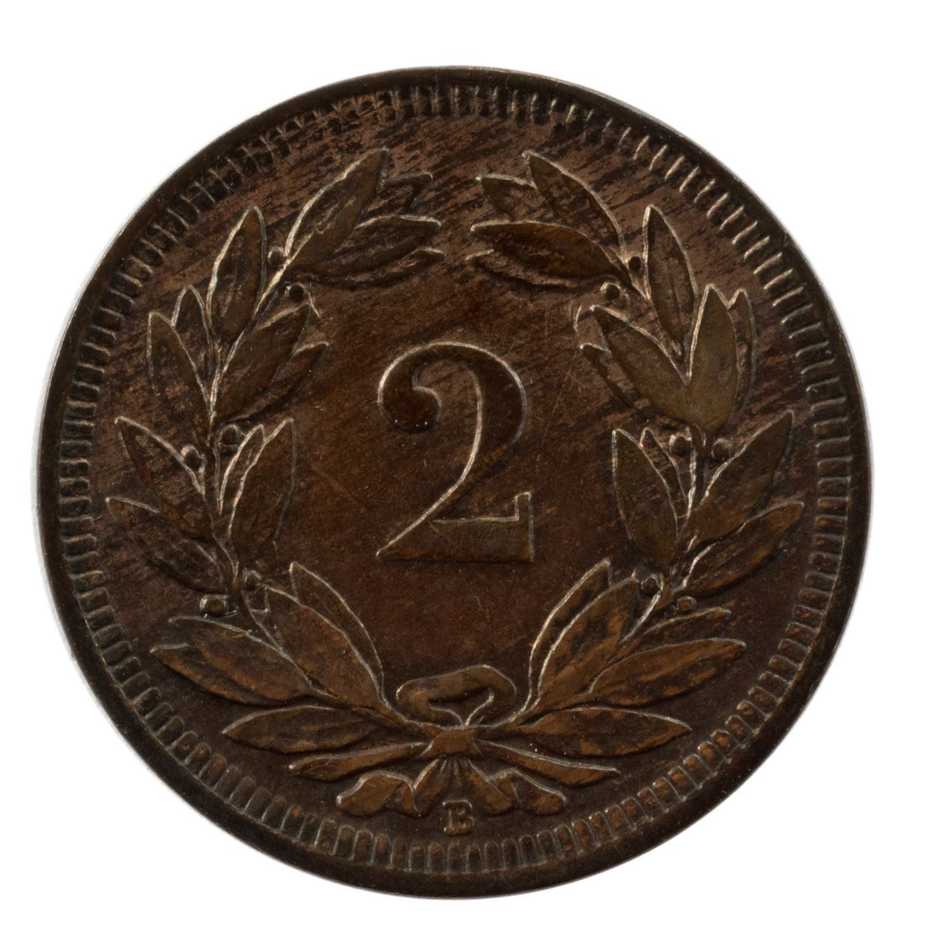 Tutti le monete: Schweiz / Suisse - 2 Rappen - 1900 – Usato da Rotkreuz venduto da Swiss-Coins 1