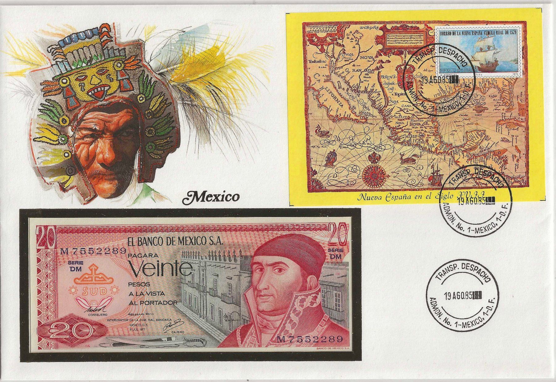 Banconote: Notenbrief Mexico 1985 – Usato da Zürich venduto da Philacat11