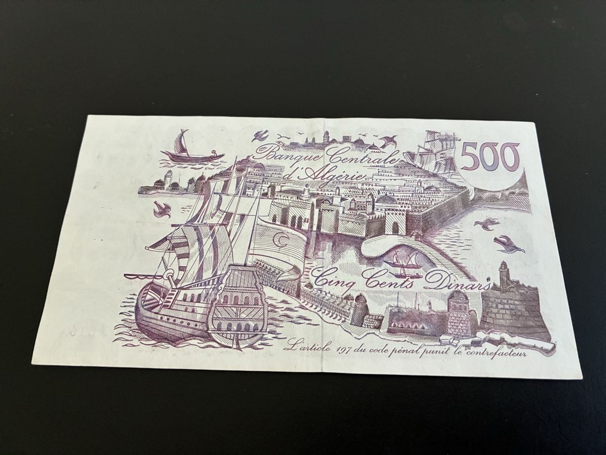 Banconote: ALGERIA 500 Dinars 1970 XF P129 – Usato da Dällikon venduto da Woldbanknoten 2