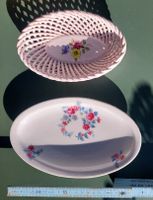 2 Keramikteller mit Blumenmuster