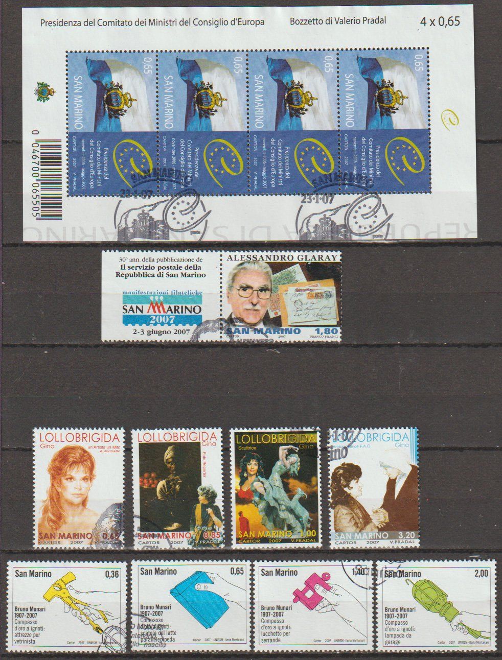 Alle Briefmarken: Saint-Marin - Année 2007 – Gebraucht aus Crans-Montana von kira56