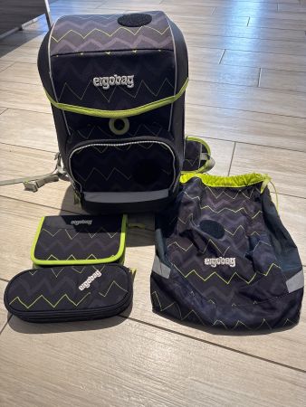 Ergobag Cubo Schulrucksack Set, Turnsack,2 Etuis,guteZustand