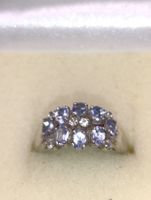 Vintage 925er Silber Ring mit Tansanite Edelsteine Top
