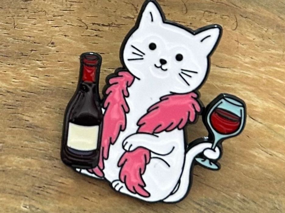 Placchette & Badge: Pin Katze Wein – Nuovo e nell'imballaggio originale da Geneve venduto da vane267